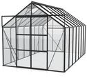 Vitavia Gew&auml;chshaus Uranus 11500 inkl. 4 Dachfenstern - 11,5 m&sup2; -schwarz-3 mm
