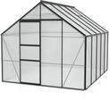 Vitavia Gew&auml;chshaus Merkur 8300 inkl. 2 Dachfenstern - 8,3 m&sup2; -schwarz-4 mm