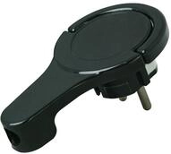 Kopp Kunststoff-Schutzkontakt-Winkelstecker extraflach, schwarz