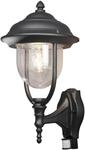 Konstsmide Wandleuchte Parma Up, matt schwarz, klares Acrylglas, PIR (7235-750)