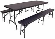 Garden Pleasure Gartenm&ouml;bel Set VENTANA, Klapptisch 180 x 74 cm + 2...
