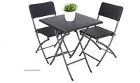 Garden Pleasure Balkonm&ouml;bel Set VENTANA, Klapptisch 62 x 62 cm + 2...