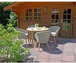 Garden Pleasure Esstisch-Set ARVADA, Tisch + 4 Sessel, Akazie / Polyrattan / 100 %