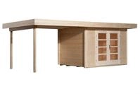 Weka 28 mm Designhaus 126 B mit Anbau 645 x 300 cm - 50 % Rabatt auf Dacheindeckung