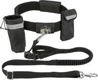 Hands Free Leine m. Bauchgurt Nylon schwarz