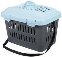 TRIXIE Midi-Capri 44x33x32cm dunkelgrau/hellblau Transportbox