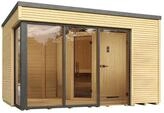 Weka Design-Saunahaus Cubilis inkl. Elementsauna 45/68 mm 7,5 kW Saunaofen OS...
