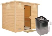 Karibu Sauna Sonara-9 kW Ofen-Steuerung-Inkl. Dachkranz