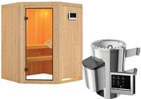 Karibu Sauna Nanja -3,6kW230V-Ofen-Steuerg.-Ohne Dachkranz