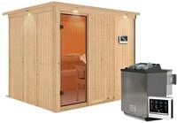 Karibu Sauna Gobin-9 kW Bioofen-Steuerger&auml;t-Inkl.Dachkranz