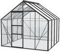Vitavia Gew&auml;chshaus Merkur 6700 inkl. 2 Dachfenstern - 6,7 m&sup2; -schwarz-3 mm