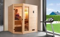 Weka Massivholzsauna Valida Eck Gr. 1 mit Glast&uuml;r+Fenster Sparset 1 - "Alles dabei"