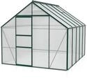 Vitavia Gew&auml;chshaus Merkur 8300 inkl. 2 Dachfenstern - 8,3 m&sup2; -dunkelgr&uuml;n-6 mm