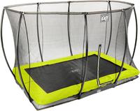 Exit Silhouette Bodentrampolin mit Sicherheitsnetz-214 x 305 cm-gr&uuml;n
