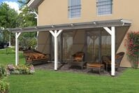 Skan Holz Terrassen&uuml;berdachung Andria 648x300cm wei&szlig; aus Leimholz