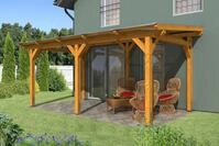 Skan Holz freistehende Terrassen&uuml;berdachung Siena 541x300cm eichehell