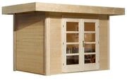Weka 28 mm Designhaus 126+ mit extra hoher T&uuml;r - 28 mm naturbelassen...