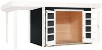Weka Designhaus 126 A+ inkl. 150 cm Anbau und extra hoher T&uuml;r - 28 mm anthrazit