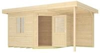 Weka Designhaus 213 A+ inkl. 150 cm Anbau und extra hoher T&uuml;r - 28 mm...