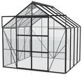 Vitavia Gew&auml;chshaus Uranus 6700 inkl. 2 Dachfenstern - 6,7 m&sup2; -schwarz-3 mm