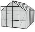 Vitavia Gew&auml;chshaus Uranus 11500 inkl. 4 Dachfenstern - 11,5 m&sup2; -schwarz-4 mm