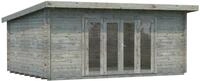 Palmako Gartenhaus Lea 19,4 m&sup2; - 44 mm Grau tauchimpr&auml;gniert