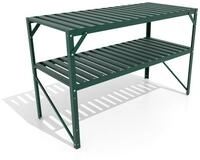 Vitavia Aluminium-Tisch mit 1 oder 2 Ebenen-2 Ebenen-dunkelgr&uuml;n