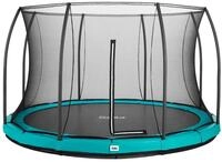 Salta Trampolin Comfort Edition Ground mit Sicherheitsnetz &Oslash; 396 cm gr&uuml;n