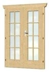 Skan Holz Doppelt&uuml;r vollverglast f&uuml;r 28 mm Blockbohlenh&auml;user Echtglas (B)