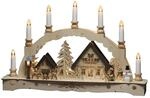Konstsmide Weihnachtsbeleuchtung Holzsilhouette sieben Kerzen