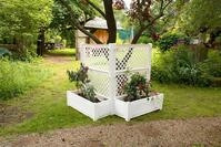 KHW Pflanzkasten gro&szlig; mit Spalier 100 cm (2-tlg.) 2er Set wei&szlig;