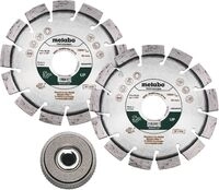 Metabo Set: 2xDiamanttrennscheibe 115x22,23mm"UP"+ 1xQuickspannmutter M14