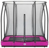 Salta Trampolin Comfort Edition Ground mit Sicherheitsnetz 214 x 153 cm pink