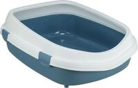 TRIXIE Katzentoilette Primo XXL, mit Rand, 56 &times; 25 &times; 71 cm, blau/wei&szlig;