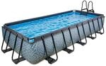 EXIT rechteckiger Rahmenpool mit Kartuschenfilteranlage 540 x 250 cm grau