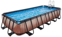 EXIT rechteckiger Rahmenpool Premium mit Sandfilteranlage 540 x 250 cm braun