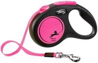 Flexi New NEON Gurt S 5m Roll-Leine f&uuml;r Hunde neonpink