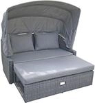 Garden Pleasure Funktionssofa MONTE CARLO, Polyrattan Dunkelgrau / Kissen 100 %