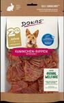 DOKAS Kaninchen 100 Gramm Hundesnacks Getrocknete Rippen