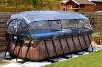 Exit rechteckiger Rahmenpool Premium mit Sandfilteranlage und Sonnendach 400 x 200 cm