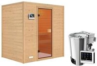 Karibu Woodfeeling Sauna Selena - 38 mm Bronzierte Ganzglast&uuml;r Ohne Dachkranz...