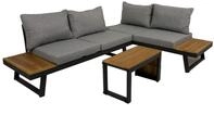 Garden Pleasure Lounge Set FELICE, Aluminium / Akazie / Kissen 100 % Polyester