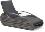 Garden Pleasure Lounger ALASSIO, Polyrattan Schilfgrau / Kissen 100 % Polyester