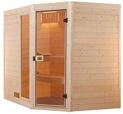 Weka Sauna Valida Eck Gr. 3 mit Glast&uuml;r+Fenster - Massivholzsauna 38 mm mit
