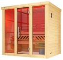 Weka Premium Massivholz-Elementsauna Kemi Panorama 2 mit Glast&uuml;r+2 Fenster und