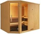 Weka Elementsauna Varberg 4 Familiensauna - 68 mm Ganzglast&uuml;r u. Fensterelement(e)