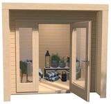 Weka Gartenhaus 263 mit gro&szlig;er Glasfront - 28 mm naturbelassen 239 x 235 cm...