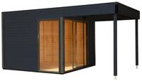 Wolff Finnhaus Gartenhaus Studio 44-B mit Alu-Eckverkleidung/Schiebet&uuml;r und...