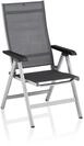 Kettler Multipositionssessel BASIC+ PREMIUM, Aluminium Silber / Outdoorgewebe Lakritz