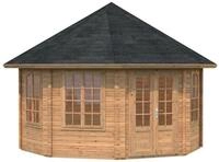 Palmako Pavillon Hanna 14,1 m&sup2; - 44 mm Hellbraun tauchimpr&auml;gniert